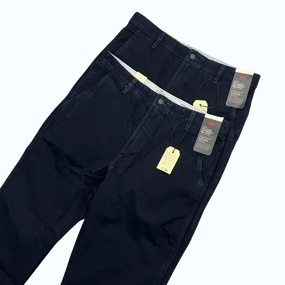 Levis XX Chino Authentic Relaxed Pants Navy Blue Mens 34x32 Straight Leg Cotton